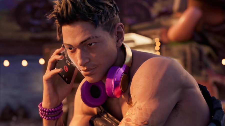 Saints Row Characters: Kevin can be seen on the phone