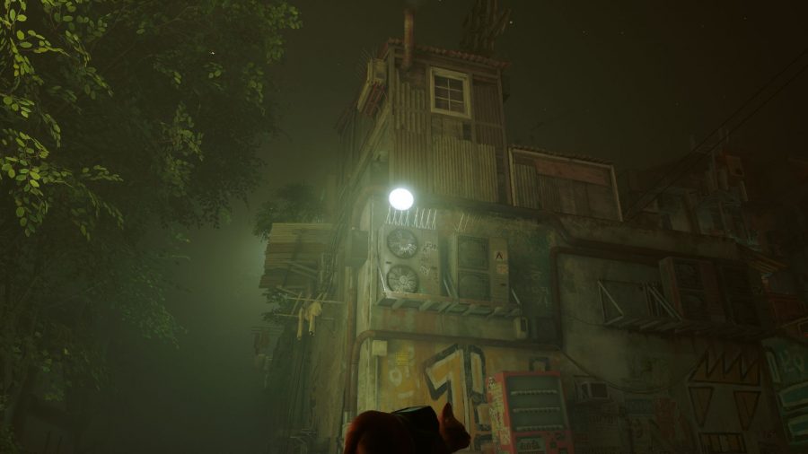 Stray B-12 Memories Locations: The building which holds the memory can be seen with fans and ventilation shafts to climb on.