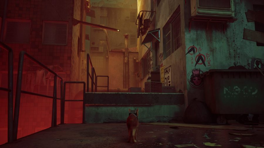 Stray B-12 Memories Locations: the cat can be seen looking at some jumps to a rooftop.