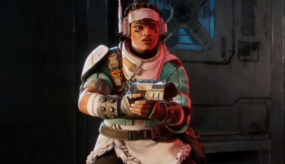 Apex Legends Season 14 EVA 8 buff: an image of Vantage looking confused holding a Mozambique