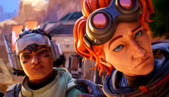Apex Legends Season 14 new level cap: an image of two women looking suspicious of another